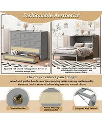 Streamdale Furniture Full Murphy Bed with Large Drawers, Gray