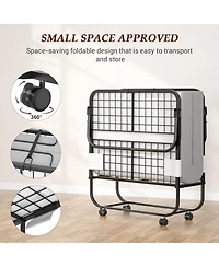 Aheaplus 38" Twin Size Folding Bed with 4.5" Memory Form Mattress and Sturdy Metal Frame