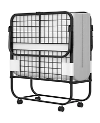 Aheaplus 38" Twin Size Folding Bed with 4.5" Memory Form Mattress and Sturdy Metal Frame