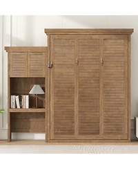 Streamdale Furniture Queen Murphy Bed with Storage & Louvered Detail