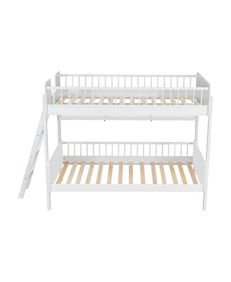 Streamdale Furniture Streamdale Twin Size Wooden Bunk Bed with 3 Storage Shelves, White