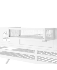 Streamdale Furniture Queen Loft Bed with Stairs and Wardrobe