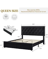 gaomon Bed Frame with 2 Storage Drawers