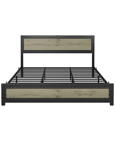 gaomon Easy Assembly Full Size Bed Frame Space Saving, for Living Room