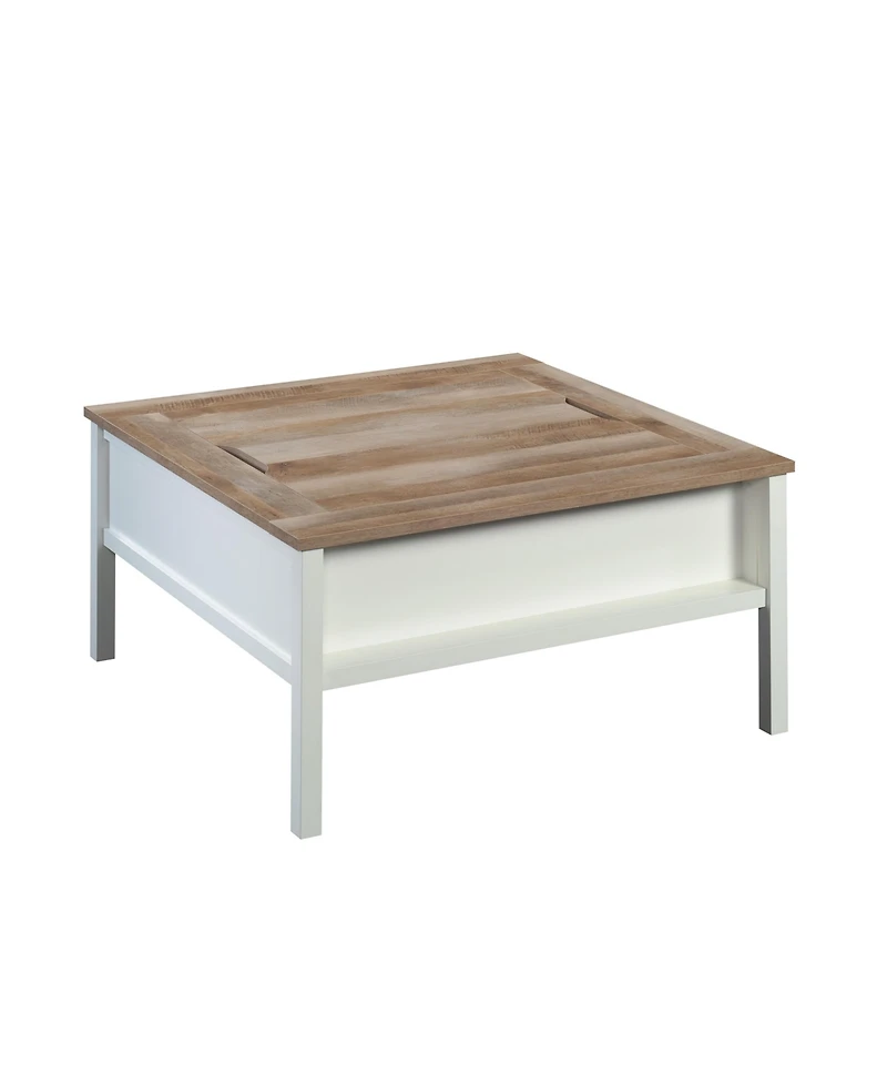 Flynama Gaming Coffee Table with Reversible Chess and Checkers Top 38Inch Square Multifunctional Furniture with Hidden Storage Shelf