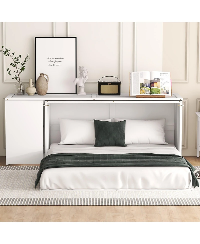 Boyel Living Versatile Queen Size Murphy Bed with Rotable Desk