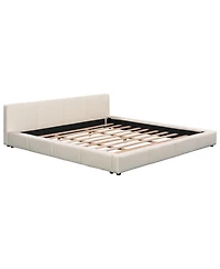 Streamdale Stylish Beige Upholstered Bed The Ideal Choice for Your Bedroom, King
