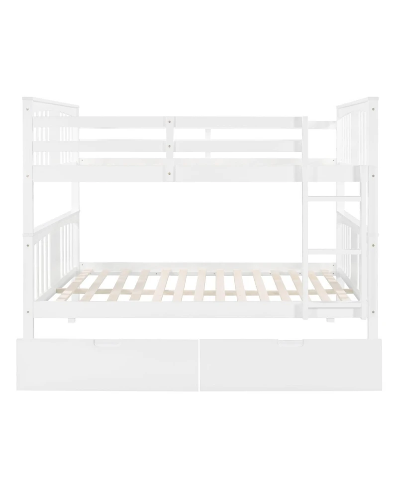 Streamdale Furniture + Full Over Wood Drawers & Ladder Bunk Bed