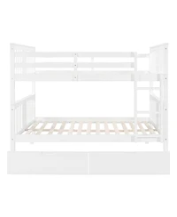 Streamdale Furniture + Full Over Wood Drawers & Ladder Bunk Bed