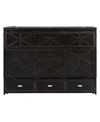 Streamdale Furniture Queen Murphy Bed with Large Drawers and Usb, Brushed Gray