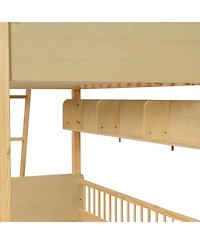 Streamdale Furniture Twin Wooden Bunk Bed with 3 Storage Shelves, White