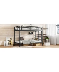 Streamdale Furniture Metal Twin Xl over Twin Xl Bunk Bed - Black