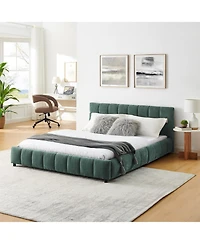 Streamdale Furniture Queen Size Upholstered Bed with Storage Drawer - Green