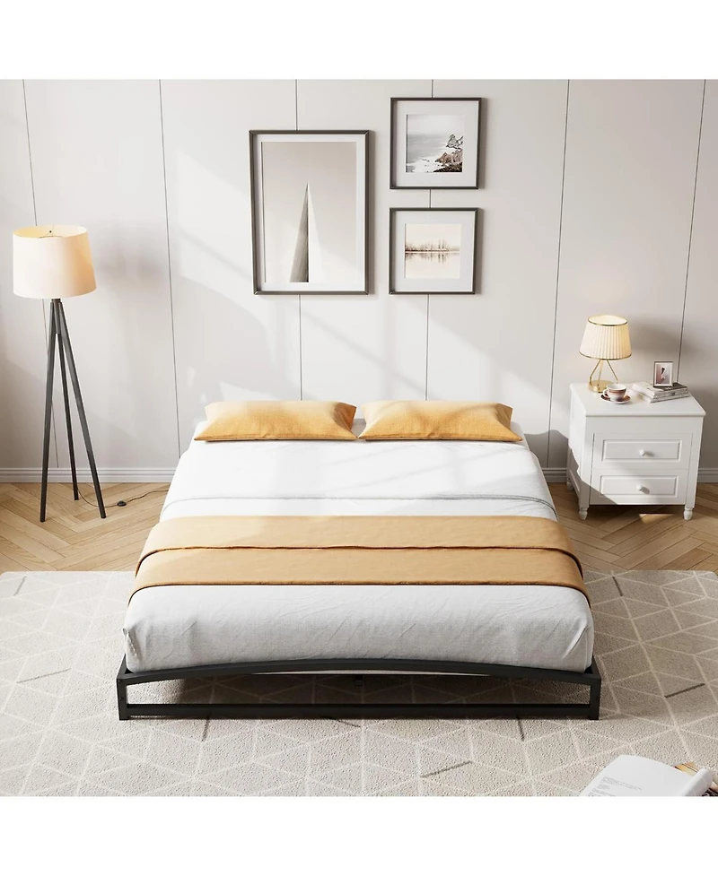 gaomon Queen Size 6 Inch Metal Platform Bed Frame Heavy Duty Slats Underbed Storage Noise-Free Non-Slip