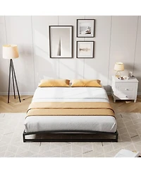 gaomon Queen Size 6 Inch Metal Platform Bed Frame Heavy Duty Slats Underbed Storage Noise-Free Non-Slip