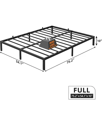 Apartment Metal Bed Frame 13.8 Inch Underbed Storage Space Extra Organization
