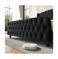 gaomon 51" Tall Queen Size Bed Frame with Deep Button Tufted Wingback Headboard and Footboard