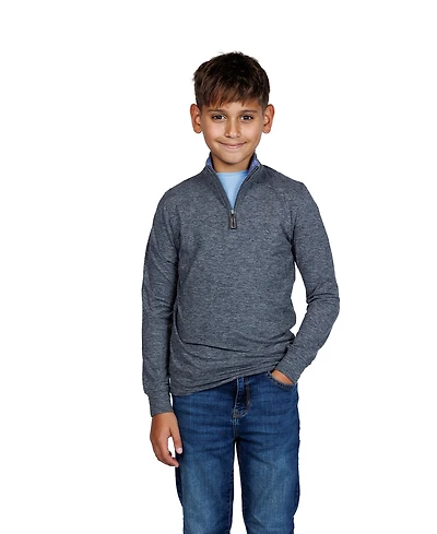 Tailorbyrd Boys Brushed Melange Super Soft Quarter Zip