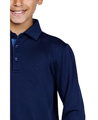 Tailorbyrd Boys Solid Modal Long Sleeve Polo Shirts