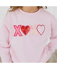 Sweet Wink Toddler Girls Xoxo Sequin Patch Valentine's Day Sweatshirt