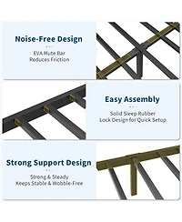 gaomon King Bed Frame with Pu Faux Leather, Charging Station, Platform Storage, Soft Headboard, No Box Spring Needed
