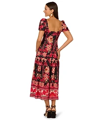 Adrianna Women's Printed Puff-Sleeve Midi Dress