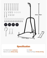 Mecale Punching Bag Stand, Heavy-Duty Freestanding Boxing Stand for Home Gym, Supports Punching Bags Up to 140 lb