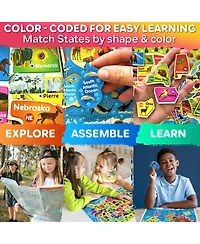 Quokka Magnetic Realistic Puzzles States Map for Kids 4-6 Years - Montessori Toys Geography Learning