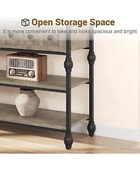 gaomon 52 Inch 3-Drawer Industrial Metal 3-Tier Sofa Table Behind Couch, Hallway Storage Entryway Table