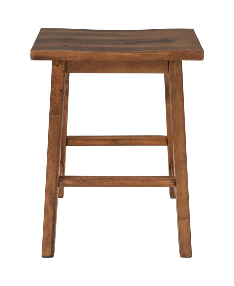 Streamdale Furniture Farmhouse Rustic 2-Piece Counter Height Wood Kitchen Dining Stools For Small Places