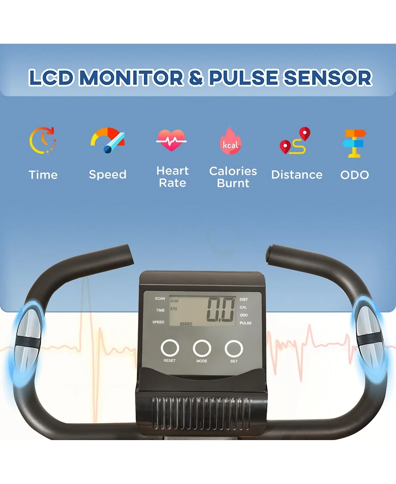 Soozier Folding Exercise Bike w/ Arm Resisce Bands,