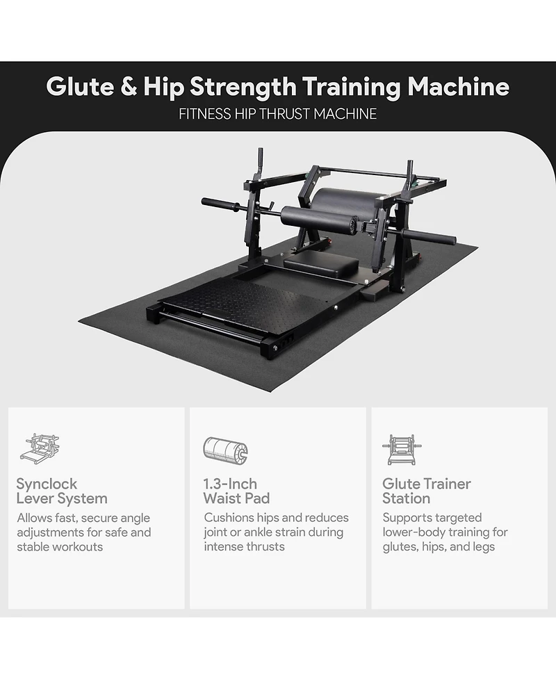 BalanceFrom Fitness Hip Thrust Machine, Adjustable Synclock Lever for Home Gym