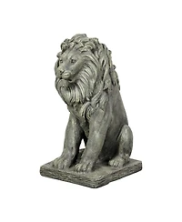 Sunjet Guardian Lion Statue – 22.8" H Concrete Seated Lion Sculpture for Outdoor Garden, Patio, Yard & Home Decor