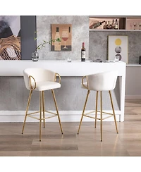 Streamdale Furniture 30 Inch Set of 2 Bar Stools Beige