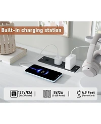 Rattan Dresser for Bedroom, 9 Drawer Dresser with Charging Station