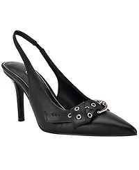 Guess Women's Prissie Buckle Grommet Pointed Toe Slingback Pumps