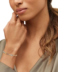 Macy's Lobster Clasp Stampato Chain Bracelet in 14k Gold Plated Sterling Silver