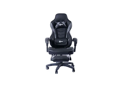 RadioShack Gaming Chair, Ergonomic Racing-Style Chair with Adjustable Height, Footrest, Lumbar Support, And Comfortable Padding