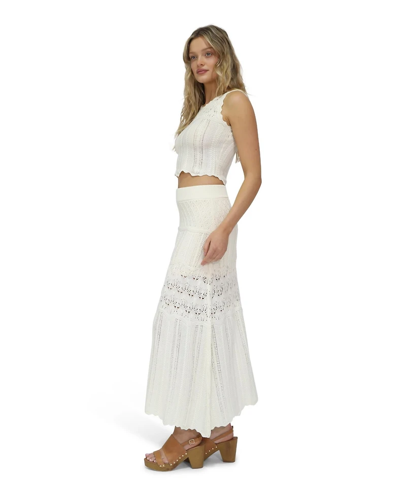 Belle & Bloom Women's Harvest Haze Crochet Maxi Skirt
