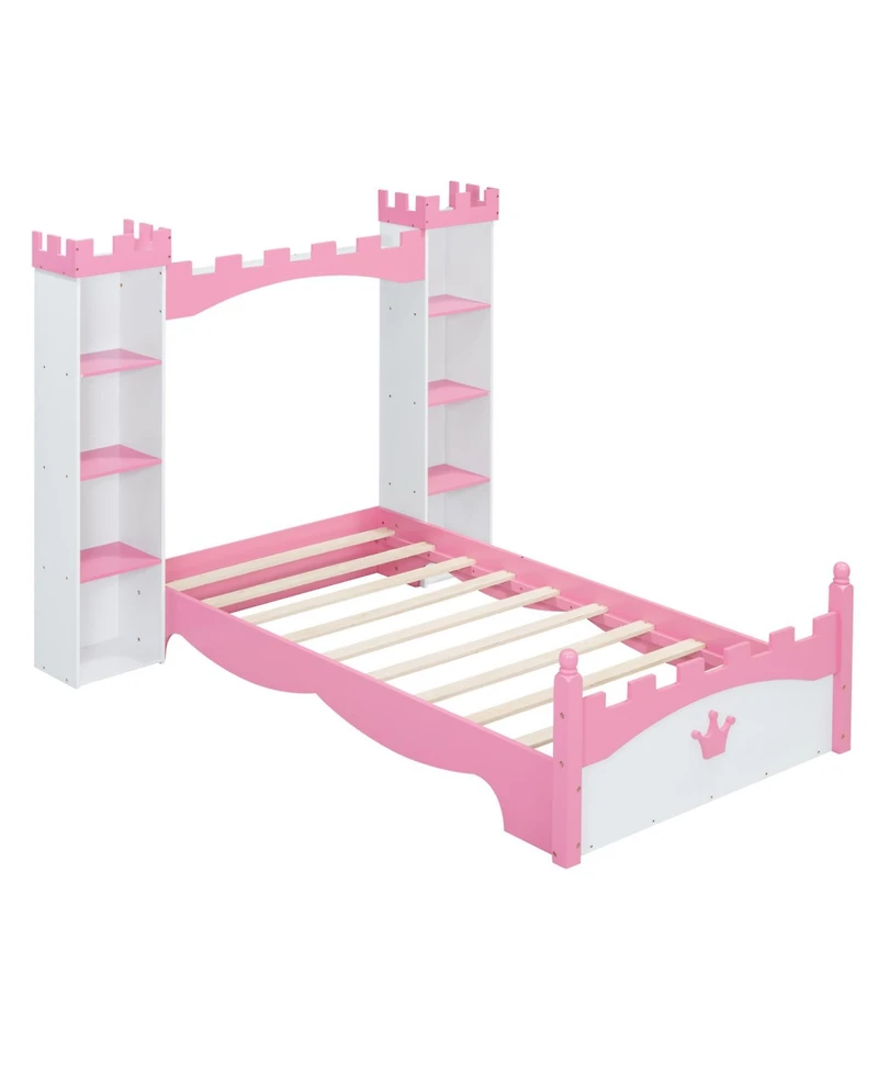 Streamdale Furniture Castle Twin Platform Bed for Kids with Storage