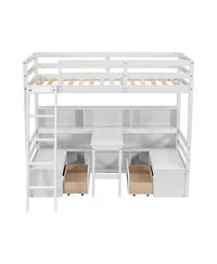 Streamdale Furniture Streamdale Twin Loft Bed with Storage and Desk