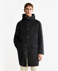 Mango Men's Handmade Wool Hood Coat