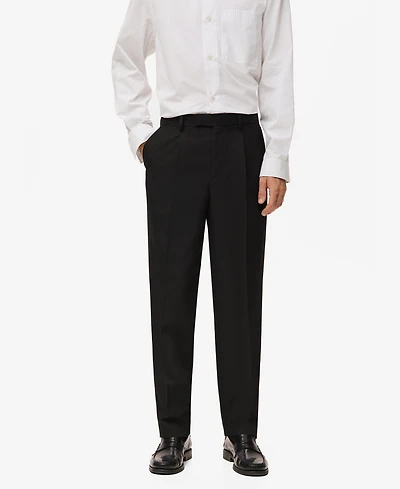 Mango Men's Regular-Fit Pleats Suit Pants