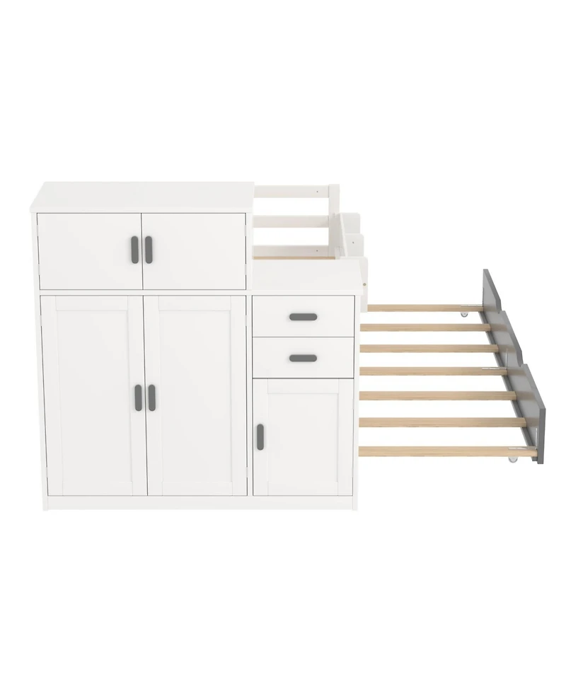 Streamdale Furniture Streamdale Twin Platform Bed with Bookshelf & Trundle