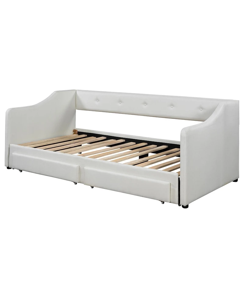 Streamdale Furniture Twin Xl to King Upholstered Daybed with Two Drawers