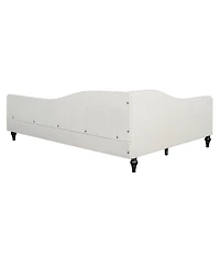 Streamdale Furniture Full L-Shaped Linen Daybed, with Solid Wood Legs