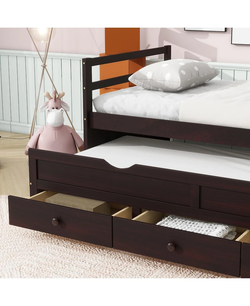 Streamdale Furniture Streamdale Twin Bed with Headboard, Trundle, and Storage Drawers