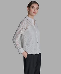 Bcbg Women's Long-Sleeve Lace Blouse