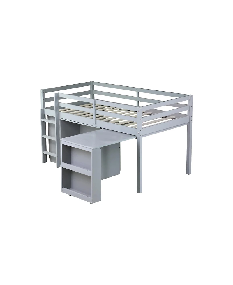 Streamdale Furniture Streamdale Twin Loft Bed with Desk, Storage, and Safety Guardrail