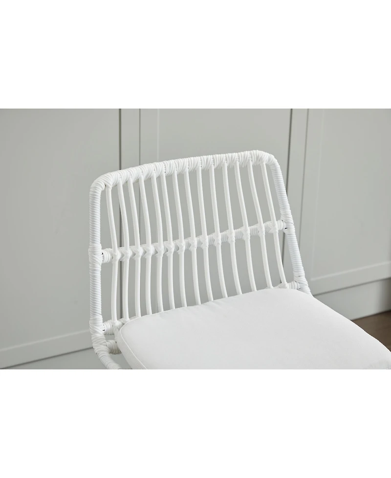 Streamdale Furniture Set of 2 Rattan Bar Stool, 360 Swivel Bar Chair, Counter Height Chair with Footrest for Kitchen, Dining Room